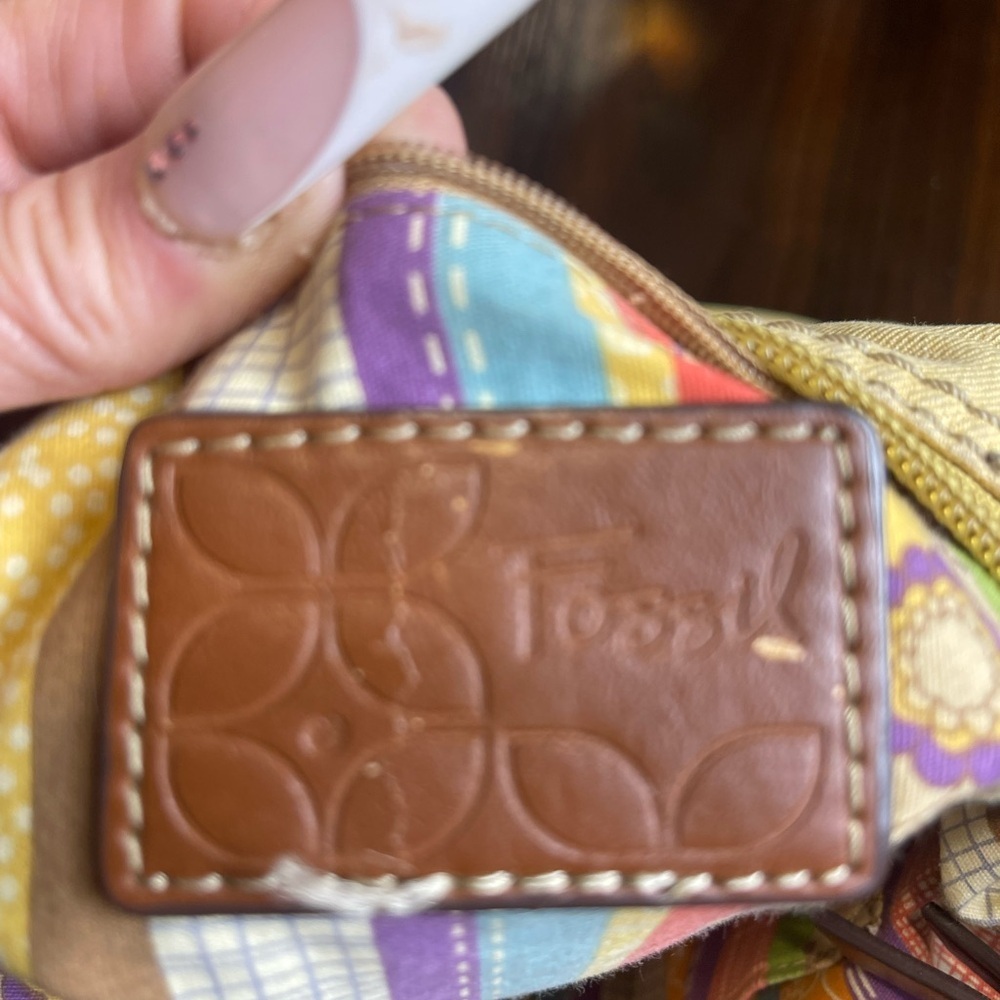 Fossil Floral Yellow Coated Canvas Crossbody - Gently Used - Picture 5 of 9